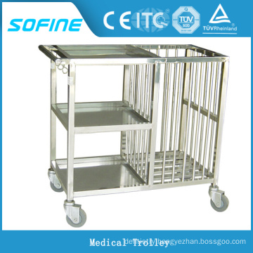 SF-HJ4020 hospital use stainless steel serving trolley